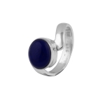 Pure silver light weight blue stone ring